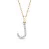Thumbnail Image 1 of 1/10 CT. T.W. Diamond "J" Initial Pendant in 10K Gold