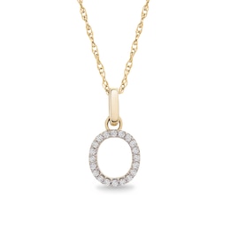 1/10 CT. T.W. Diamond "O" Initial Pendant in 10K Gold