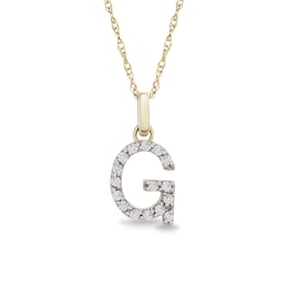 1/10 CT. T.W. Diamond "G" Initial Pendant in 10K Gold