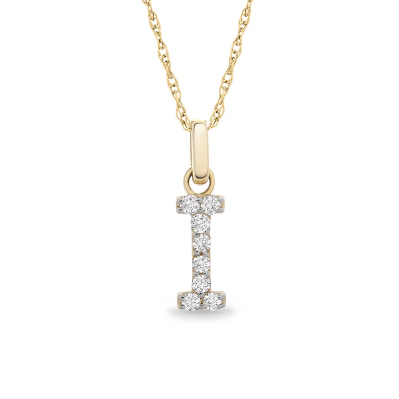 1/10 CT. T.W. Diamond "I" Initial Pendant in 10K Gold Zales Outlet