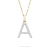 Thumbnail Image 1 of 1/10 CT. T.W. Diamond "A" Initial Pendant in 10K Gold