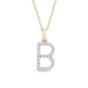 Thumbnail Image 1 of 1/10 CT. T.W. Diamond "B" Initial Pendant in 10K Gold