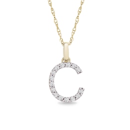 1/10 CT. T.W. Diamond "C" Initial Pendant in 10K Gold