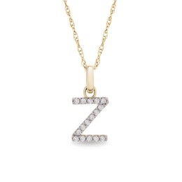 1/10 CT. T.W. Diamond "Z" Initial Pendant in 10K Gold