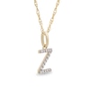 Thumbnail Image 2 of 1/10 CT. T.W. Diamond "Z" Initial Pendant in 10K Gold