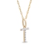 Thumbnail Image 2 of 1/10 CT. T.W. Diamond "T" Initial Pendant in 10K Gold