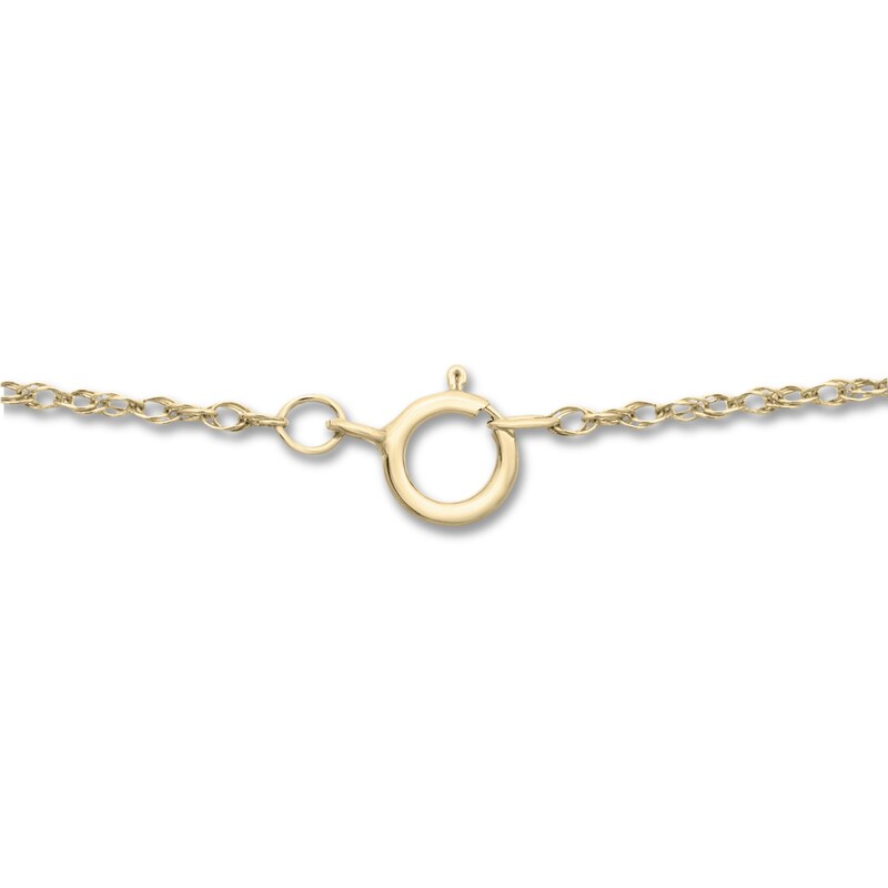 Main Image 3 of 1/10 CT. T.W. Diamond "T" Initial Pendant in 10K Gold
