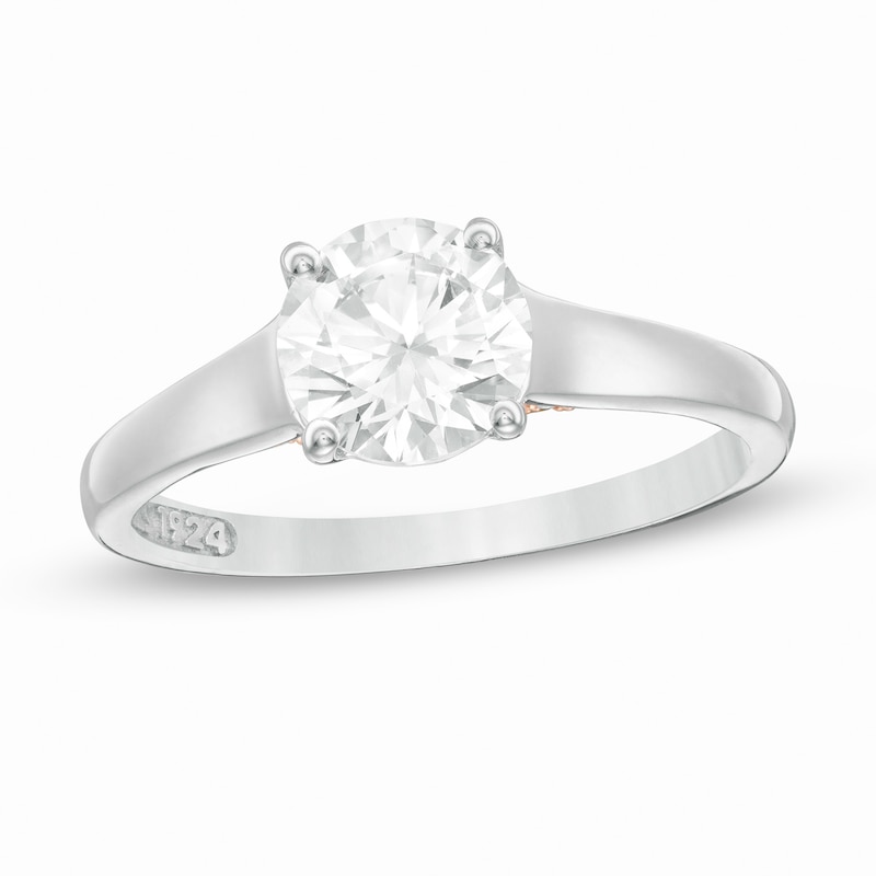 Main Image 1 of Zales Private Collection 1-5/8 CTW. Certified Diamond Engagement Ring in 14K Two-Tone Gold (F/I1)