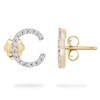 Thumbnail Image 3 of 1/10 CT. T.W. Diamond "C" Initial Stud Earrings in 10K Gold