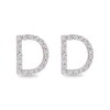 Thumbnail Image 0 of 1/10 CT. T.W. Diamond "D" Initial Stud Earrings in 10K Gold