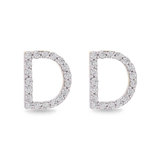 1/10 CT. T.W. Diamond "D" Initial Stud Earrings in 10K Gold 1/10 CT. T.W. Diamond "D" Initial Stud Earrings in 10K Gold