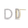 Thumbnail Image 2 of 1/10 CT. T.W. Diamond &quot;D&quot; Initial Stud Earrings in 10K Gold