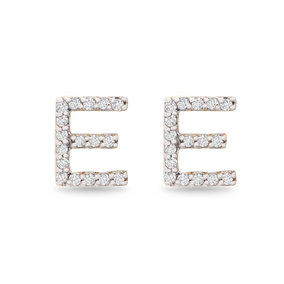 1/10 CT. T.W. Diamond "E" Initial Stud Earrings in 10K Gold 1/10 CT. T.W. Diamond "E" Initial Stud Earrings in 10K Gold