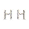 Thumbnail Image 1 of 1/10 CT. T.W. Diamond "H" Initial Stud Earrings in 10K Gold
