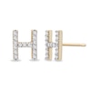 Thumbnail Image 2 of 1/10 CT. T.W. Diamond "H" Initial Stud Earrings in 10K Gold