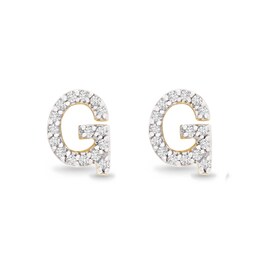 1/10 CT. T.W. Diamond &quot;G&quot; Initial Stud Earrings in 10K Gold