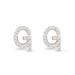 1/10 CT. T.W. Diamond "G" Initial Stud Earrings in 10K Gold