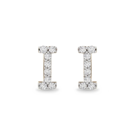 1/10 CT. T.W. Diamond "I" Initial Stud Earrings in 10K Gold 1/10 CT. T.W. Diamond "I" Initial Stud Earrings in 10K Gold