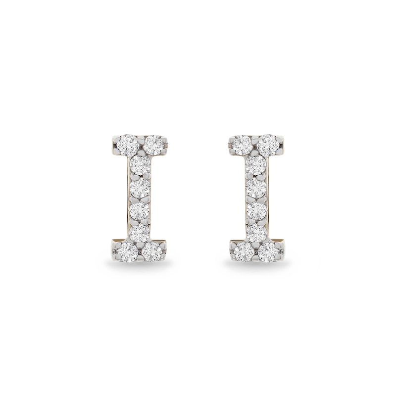 1/10 CT. T.W. Diamond "I" Initial Stud Earrings in 10K Gold