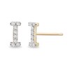 Thumbnail Image 2 of 1/10 CT. T.W. Diamond "I" Initial Stud Earrings in 10K Gold