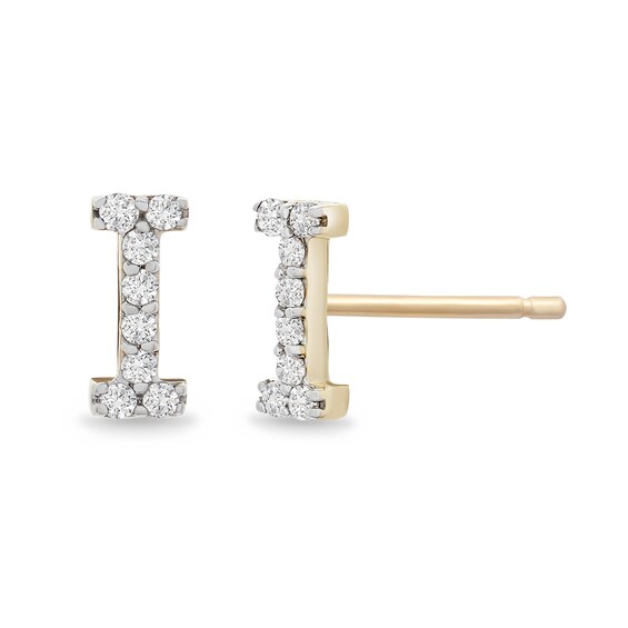 1/10 CT. T.W. Diamond "I" Initial Stud Earrings in 10K Gold 1/10 CT. T.W. Diamond "I" Initial Stud Earrings in 10K Gold