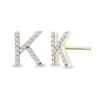 Thumbnail Image 1 of 1/10 CT. T.W. Diamond "K" Initial Stud Earrings in 10K Gold
