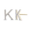 Thumbnail Image 2 of 1/10 CT. T.W. Diamond "K" Initial Stud Earrings in 10K Gold