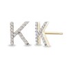 Thumbnail Image 1 of 1/10 CT. T.W. Diamond "K" Initial Stud Earrings in 10K Gold