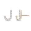 Thumbnail Image 2 of 1/10 CT. T.W. Diamond "J" Initial Stud Earrings in 10K Gold