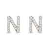 Thumbnail Image 1 of 1/10 CT. T.W. Diamond "N" Initial Stud Earrings in 10K Gold