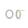 Thumbnail Image 1 of 1/10 CT. T.W. Diamond "O" Initial Stud Earrings in 10K Gold