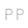 Thumbnail Image 1 of 1/10 CT. T.W. Diamond "P" Initial Stud Earrings in 10K Gold