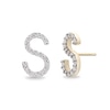 Thumbnail Image 2 of 1/10 CT. T.W. Diamond "S" Initial Stud Earrings in 10K Gold