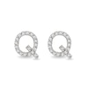 Thumbnail Image 0 of 1/10 CT. T.W. Diamond "Q" Initial Stud Earrings in 10K Gold