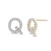 Thumbnail Image 2 of 1/10 CT. T.W. Diamond "Q" Initial Stud Earrings in 10K Gold