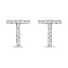 Thumbnail Image 1 of 1/10 CT. T.W. Diamond "T" Initial Stud Earrings in 10K Gold