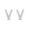 Thumbnail Image 0 of 1/10 CT. T.W. Diamond "V" Initial Stud Earrings in 10K Gold