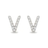 Thumbnail Image 1 of 1/10 CT. T.W. Diamond "V" Initial Stud Earrings in 10K Gold