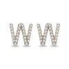 Thumbnail Image 1 of 1/10 CT. T.W. Diamond "W" Initial Stud Earrings in 10K Gold
