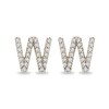 Thumbnail Image 0 of 1/10 CT. T.W. Diamond "W" Initial Stud Earrings in 10K Gold