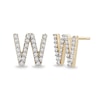 Thumbnail Image 1 of 1/10 CT. T.W. Diamond "W" Initial Stud Earrings in 10K Gold