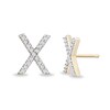 Thumbnail Image 2 of 1/10 CT. T.W. Diamond "X" Initial Stud Earrings in 10K Gold