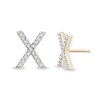 Thumbnail Image 1 of 1/10 CT. T.W. Diamond "X" Initial Stud Earrings in 10K Gold