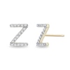 Thumbnail Image 1 of 1/10 CT. T.W. Diamond "Z" Initial Stud Earrings in 10K Gold