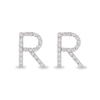 Thumbnail Image 1 of 1/10 CT. T.W. Diamond "R" Initial Stud Earrings in 10K Gold