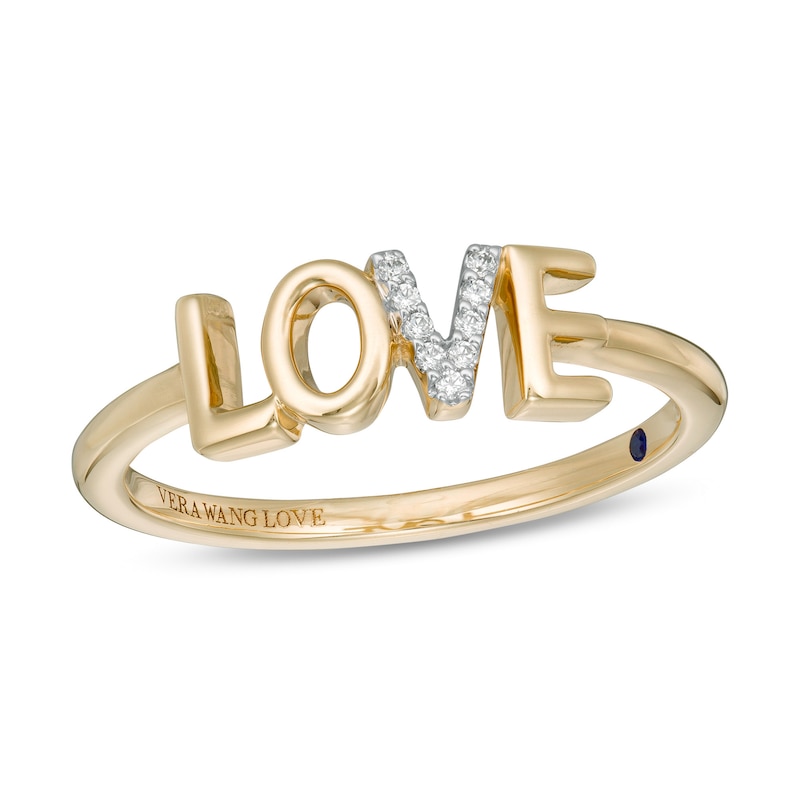 Main Image 1 of Vera Wang Love Collection Diamond Accent "LOVE" Ring in 10K Gold
