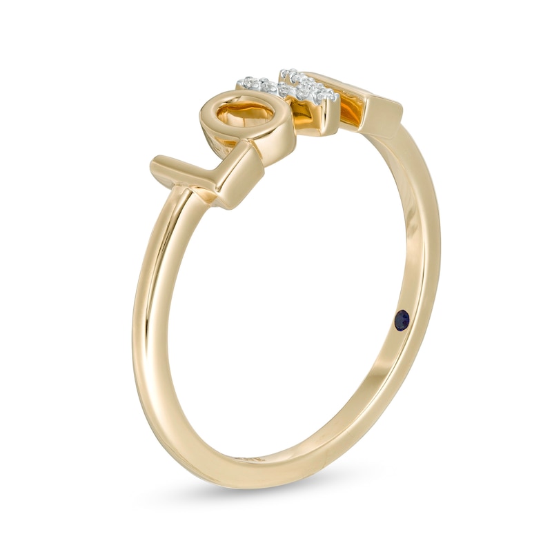 Main Image 2 of Vera Wang Love Collection Diamond Accent "LOVE" Ring in 10K Gold