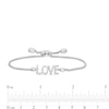 Thumbnail Image 2 of Vera Wang Love Collection 1/5 CT. T.W. Diamond "LOVE" Bolo Bracelet in Sterling Silver - 9.0"