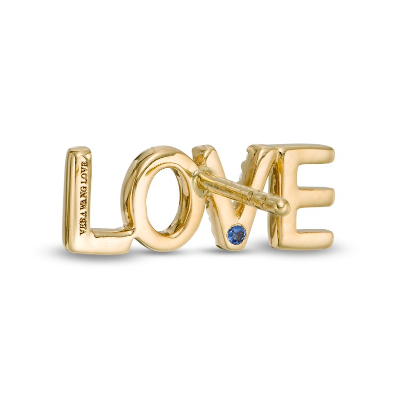 Main Image 2 of Vera Wang Love Collection 1/20 CT. T.W. Diamond "LOVE" Stud Earrings in 10K Gold