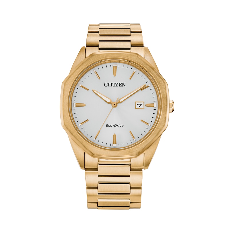 Main Image 1 of Men's Citizen Eco-Drive® Corso Gold-Tone Watch with Silver-Tone Dial (Model: BM7492-57A)